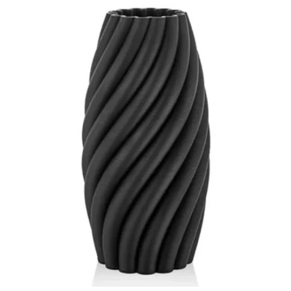 Lamedore Helical Siyah 3d Küçük Vazo 18x18x38 Cm - Görsel 3