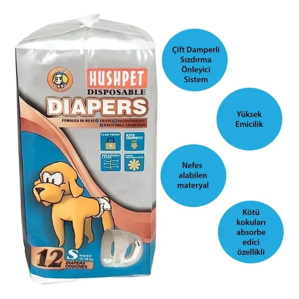 Hushpet Ultra Emici Köpek Külot Çiş Pedi S 12li - Görsel 4