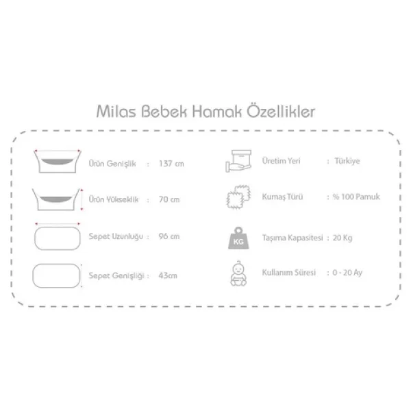 Holmen Milas Bebek Hamağı Kırmızı - Görsel 2