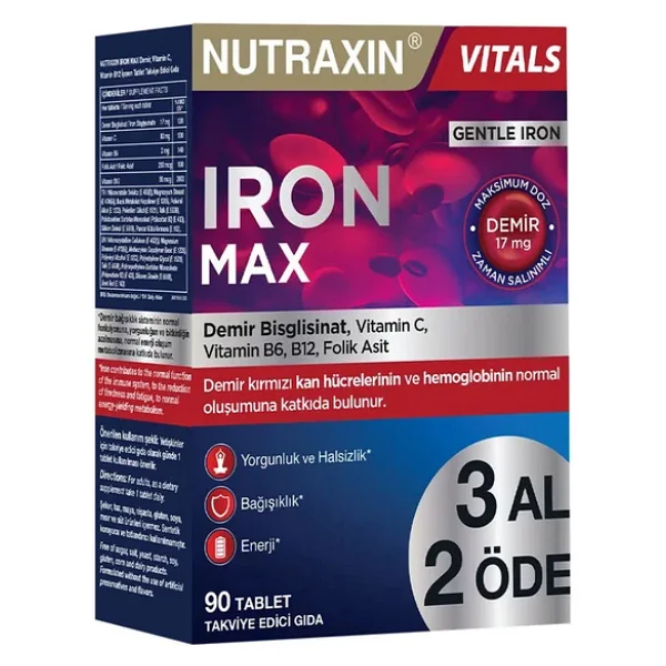 Nutraxin Iron Max 90 Tablet - Görsel 5