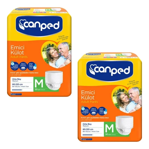 Canped Emici Külot Orta Boy M 30'lu 2 Adet Hasta Bezi - Görsel 7