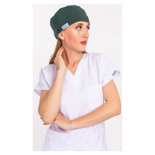 Ördek Başı Yeşili Kalp Ritim İşlemeli Cerrahi Bone - Görsel 4