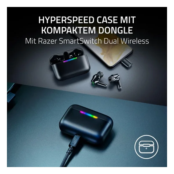 Razer Hammerhead V3 HyperSpeed ANC TWS Kulak İçi Bluetooth Oyuncu Kulaklığı - Görsel 4