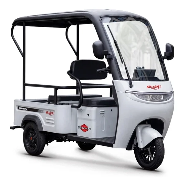 Skyjet Trıon Elektrikli Moped Beyaz Siyah - Görsel 6
