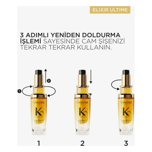 Kerastase Elixir Ultime L'huile Originale Refill 75 Ml Saç Bakım Yağı - Görsel 5