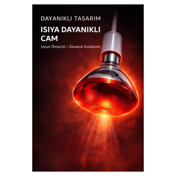 150w Isıtıcı Ampul Kırmızı Isı Lambası Civciv Kümes Kuluçka E27 Duy Isıtma Ampulü - Görsel 9