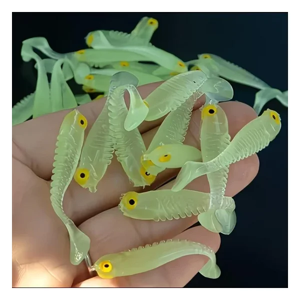 Valkyrie 20 Adet Fosforlu Silikon Balık Yemi 5cm - Gece Parlayan Glow Yapay Yem (Soft Lure) - Görsel 4
