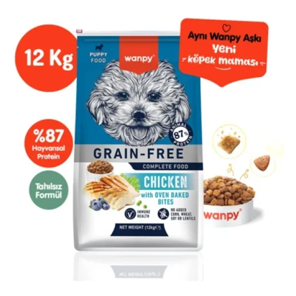 Wanpy Tahılsız Tavuklu 12 Kg Yavru Köpek Maması - Görsel 4