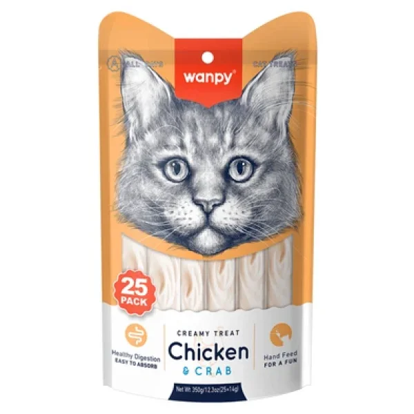 Wanpy Tavuklu Ve Yengeçli 25x14 Gr Krema Kedi Ödül Maması - Görsel 8