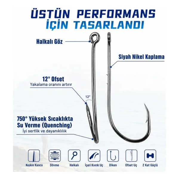 Valkyrie 1000 Adet Olta İğnesi Seti 1#-10# - Yüksek Karbon Çelik, Halkalı Göz, Keskin Uç Profesyonel Balıkçı İğnesi - Görsel 5