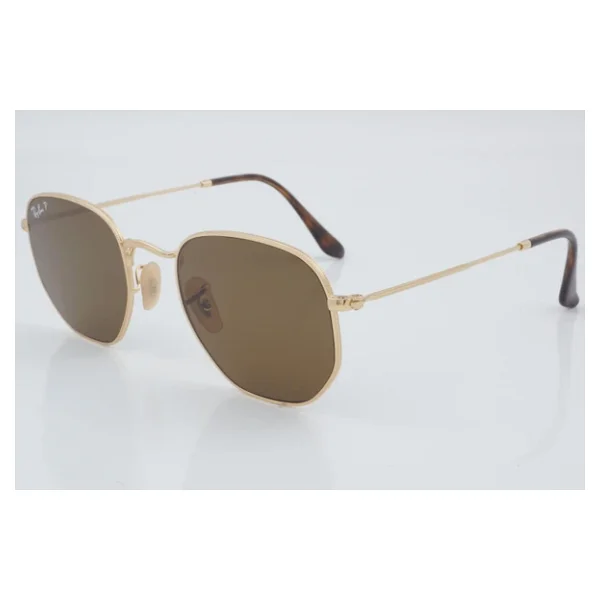 Ray-Ban Hexagonal 3548n 001/57 Gold-Brown Güneş Gözlüğü - Görsel 5