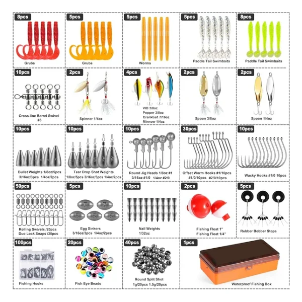 Valkyrie Profesyonel Balık Avı Seti - 354 Parça Yem, Kanca, Kurşun, Sahte Yem Kutulu Full Set - Görsel 5