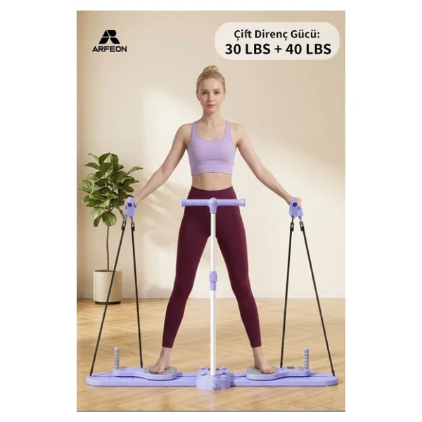 Pilates Board - Taşınabilir Pilates Reformer Aleti - Çok Fonksiyonlu Ev Tipi Pilates Ekipmanı - Görsel 8