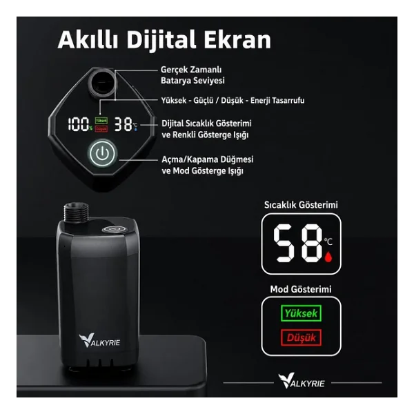 Valkyrie Ipx7 20 Lt Katlanabilir Şarjlı Kamp Duşu - Görsel 9