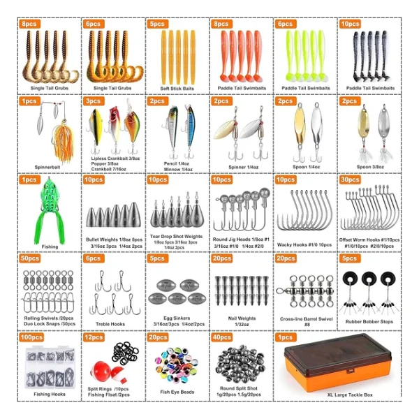 Valkyrie Profesyonel Balık Avı Seti - 404 Parça Yem, Kanca, Kurşun, Sahte Yem Taşıma Kutulu Full Set - Görsel 4