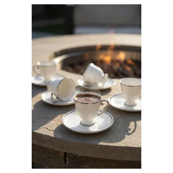 Acar Blair Kaı-09268 Silver 6 Kişilik Kahve Fincan Takımı - Görsel 6