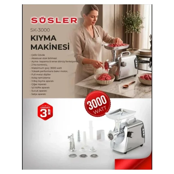 Süsler Sk-3000 3000 W Kıyma Makinesi - Görsel 7