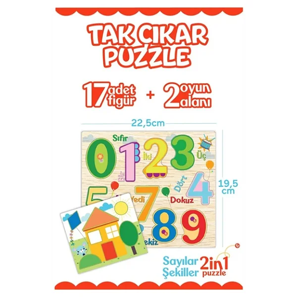 Fisher-Price Fisher Price Tak Çıkar Puzzle Şekiller Sayılar (5 Adet) - Görsel 7