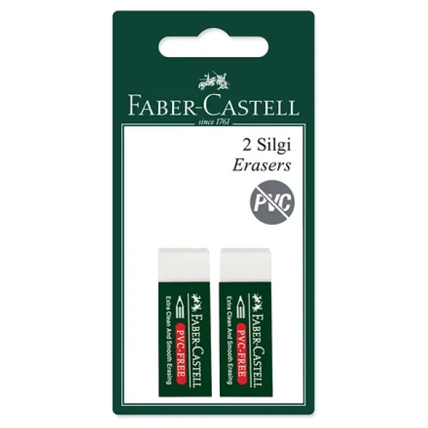 Faber-Castell 7085/30 2'li Beyaz Küçük Boy Silgi - Görsel 2