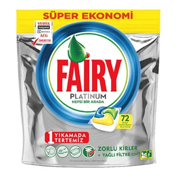 Fairy Platinum Bulaşık Makinesi Tableti 72'li 3 Adet - Görsel 2