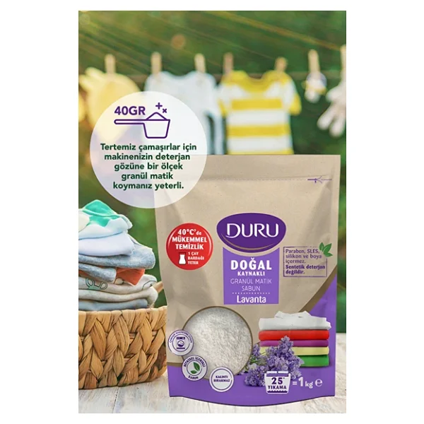 3 Adet Duru Granül Sabun Lavanta 1000 G - Görsel 4