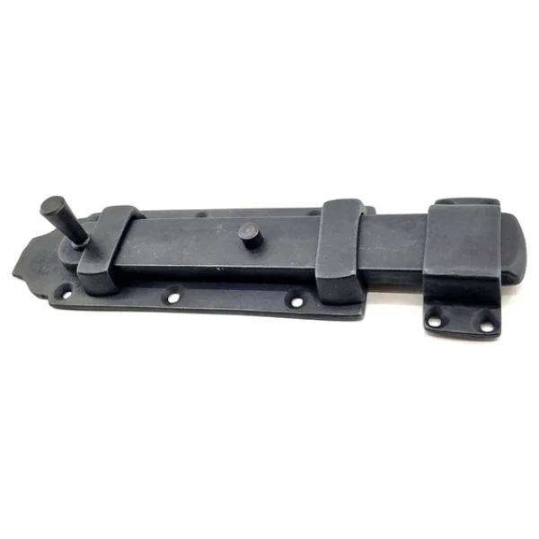 Antika Tarz Dekoratif Pirinç Yassı Kapı Sürgüsü - 55x215 Mm, Oksit - Görsel 5