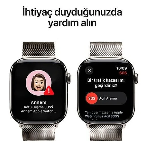 Apple Watch Series 10 GPS + Cellular 42mm Titanyum Kasa Milano Loop Kordon Akıllı Saat - Görsel 7