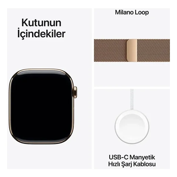 Apple Watch Series 10 GPS + Cellular 42mm Titanyum Kasa Milano Loop Kordon Akıllı Saat - Görsel 4