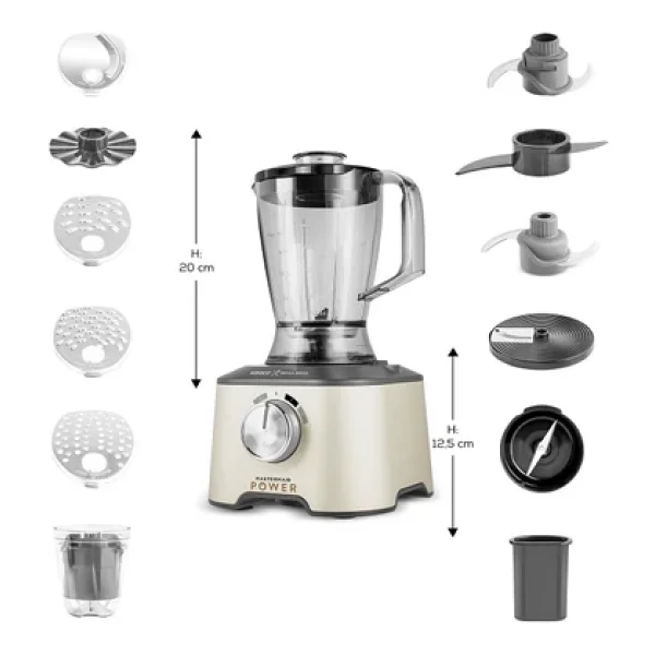 Karaca X Refika Birgül Mastermaid Power 10in1 Swiss Cream 2000w Mutfak Robotu - Görsel 3