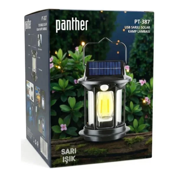 Panther Pt-387 USB Şarjlı Solar Kamp Lambası - Görsel 5
