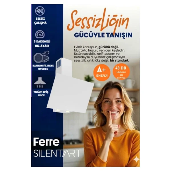 Afm Tech Ve Ferre Marka Ls Sessiz Setüstü Beyaz Vitro Elektrikli Ankastre Set (D078-Sa+Fc-07+Fm7701 - Görsel 3
