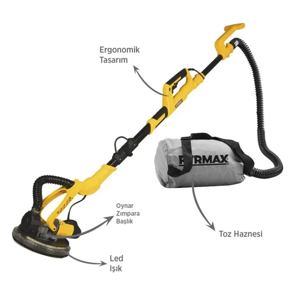 Rtrmax Rtm3793 710 W Alçıpan Duvar Zımpara Makinesi - Görsel 7