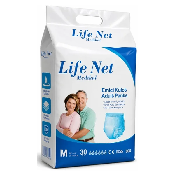 Life Net Medikal Yetişkin Hasta Bezi Külodlu M Beden Yüksek Emici Bez Medium (M) 30 Adet - Görsel 4