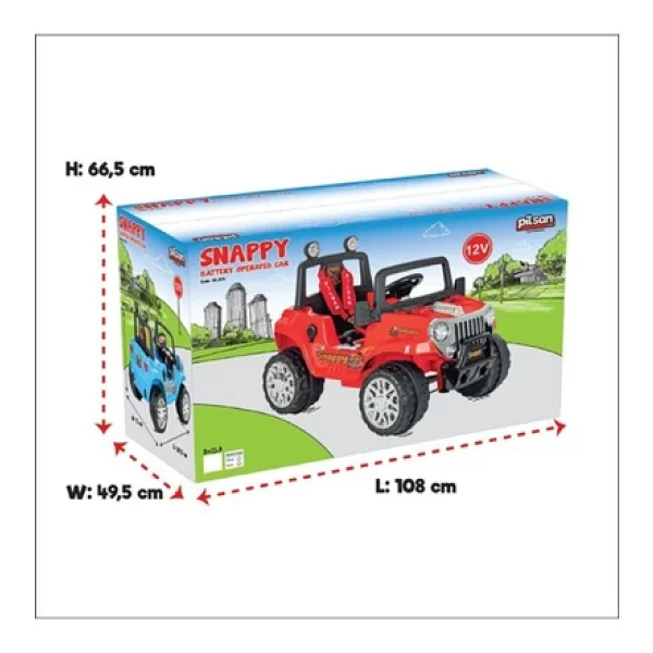 Pilsan Snappy 05-239 Kırmızı 12 V Akülü Jeep - Görsel 4