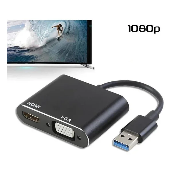USB 3.0 To Hdmi Vga 1080p Monitör Genişletici Çevirici Dönüştürücü Adaptör - Görsel 2