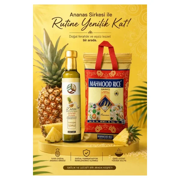 Mahmood Rice 1121 Basmati Pirinç 4 Kg +Promar Ananaslı Detox 250 Ml (Hediye) - Görsel 3