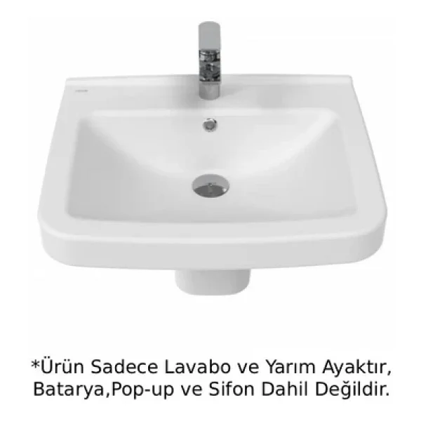 Creavit Lara Lr060 60 Cm Yarım Ayak Lavabo - Görsel 5