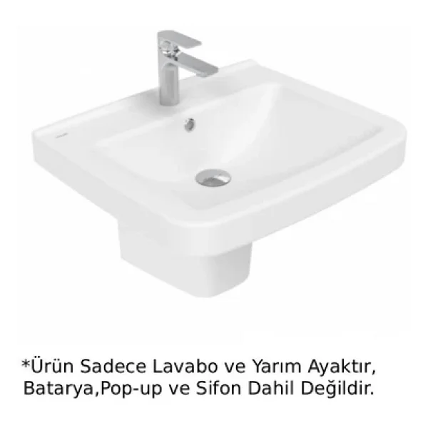 Creavit Lara Lr060 60 Cm Yarım Ayak Lavabo - Görsel 4