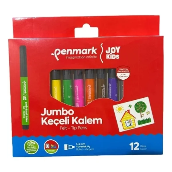 Penmark Süper Yıkanabilir 12'li Jumbo Keçeli Kalem Seti - Görsel 4