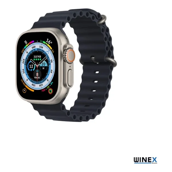 Winex 42-49mm Yeni Nesil Apple Uyumlu Akıllı Saat Kordonu Silikon Lacivert - Görsel 7