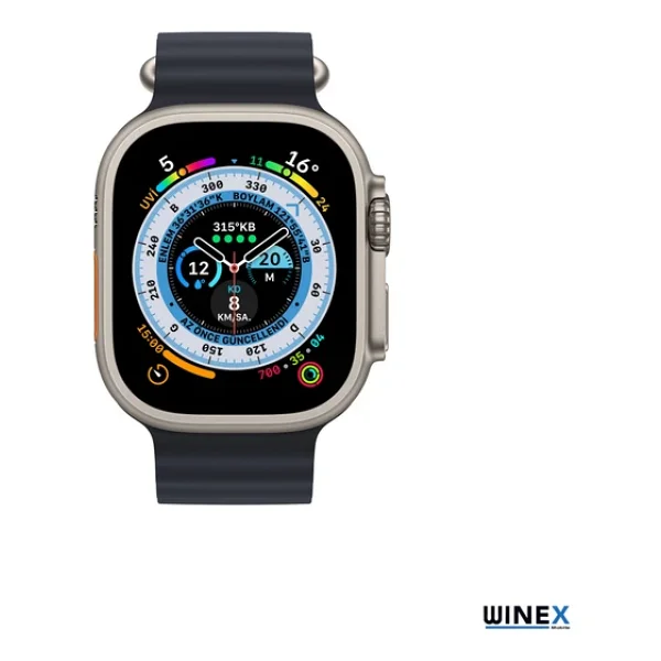 Winex 42-49mm Yeni Nesil Apple Uyumlu Akıllı Saat Kordonu Silikon Lacivert - Görsel 5