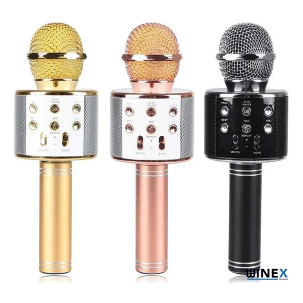 Winex Usba+Tf Sd Kart + 3.5 Mm Aux Girişli Bluetooth Karaoke Mikrofonu - Görsel 5