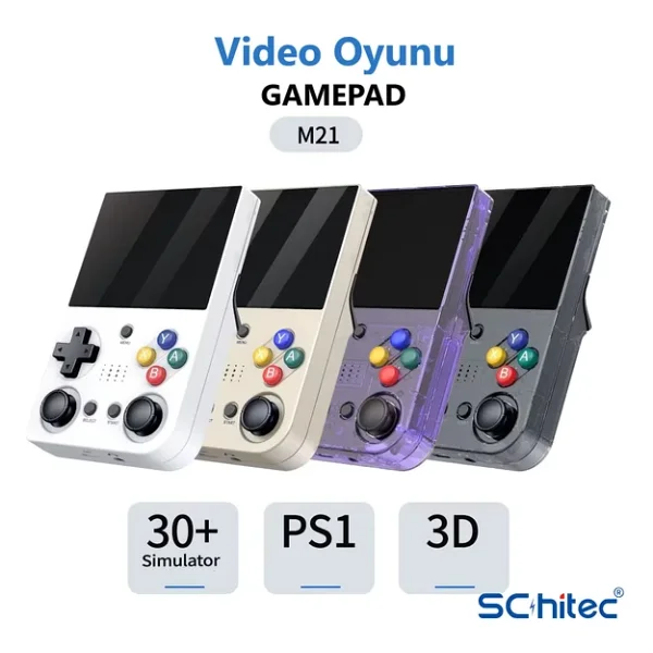 Schitec 3.5 Inç Mini Hdmı Çıkışlı Taşınabilir Retro Oyun Konsolu 20000+ Oyunlu El Atari 64gb M21 Mor - Görsel 4