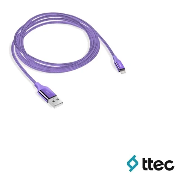 Ttec Alumicable Extra Strong Usba To Lightning Hızlı Data Ve Fast Şarj Kablosu 120cm Mor 2dk16m - Görsel 2