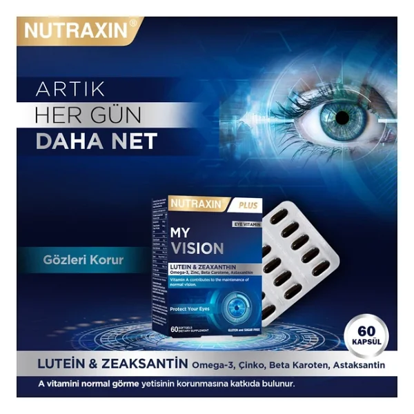 Nutraxin Plus My Vision Göz Vitamini Lutein Zeaksantin 60 Kapsül - Görsel 3