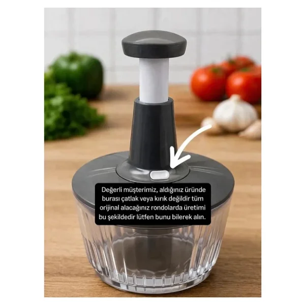 Solingen El Rondosu 1500 Ml Paslanmaz Çelik 3 Bıçaklı Doğrayıcı - Görsel 5