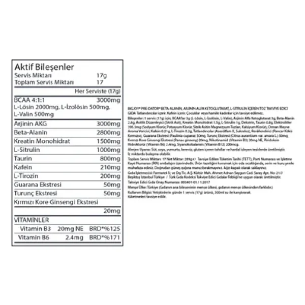 Bigjoy Predator 289 Gr Pre-Workout - Görsel 9