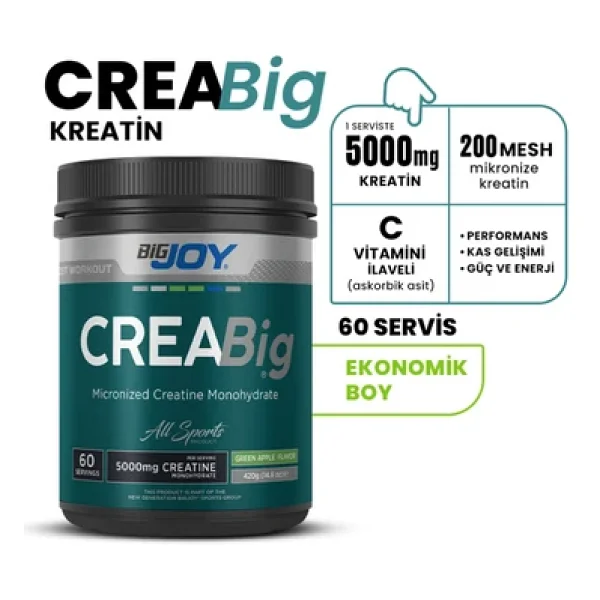 Bigjoy Creabig Micronized Powder 420 Gr Kreatin - Görsel 7
