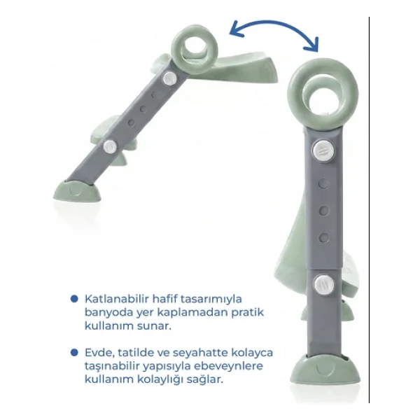 Babyjem Basamaklı Katlanır Klozet Adaptörü Soft Yeşil - Görsel 5