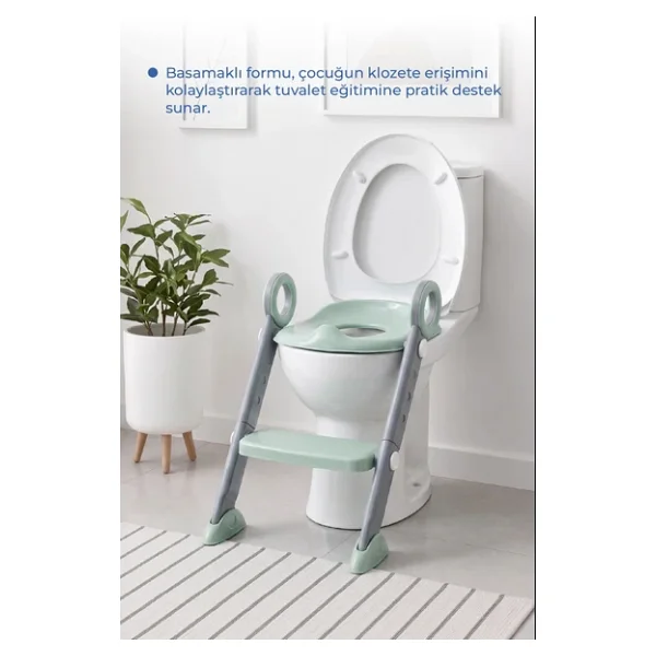 Babyjem Basamaklı Katlanır Klozet Adaptörü Soft Yeşil - Görsel 8